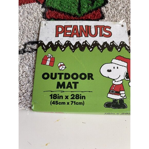 Peanuts Snoopy Charlie Brown Christmas Carols Coir Door Mat 18 X 28” Red NEW - Picture 3 of 9